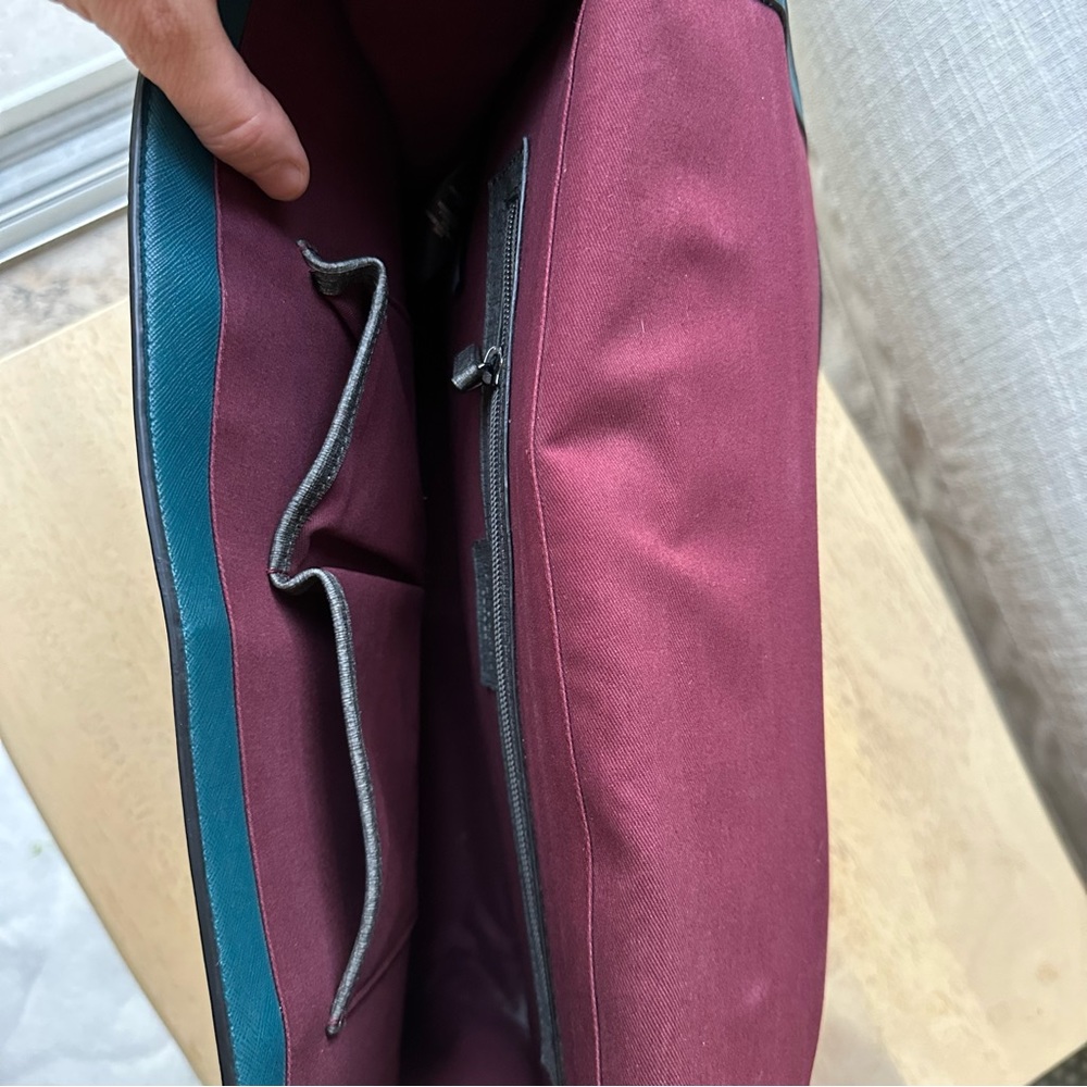 TED BAKER Spies Cross-grain Leather Satchel In Teal - Picture 14 of 16